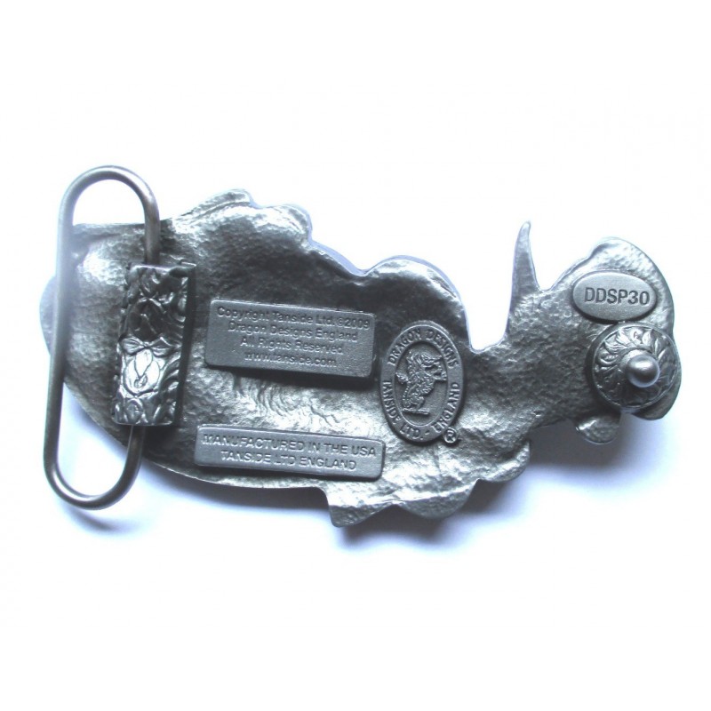 Boucle De Ceinture Rockabilly Étoile Du Nord - Métal Argenté/Noir - Style Pin-Up Hot Rod - Neuf