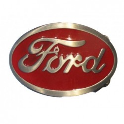 boucle de ceinture logo ford de couleur rouge